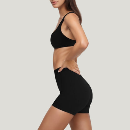 Anna-Kaci Active Women's Scoop Neck Racerback Sports Bra with Wide Straps and Seamless Underbust Design