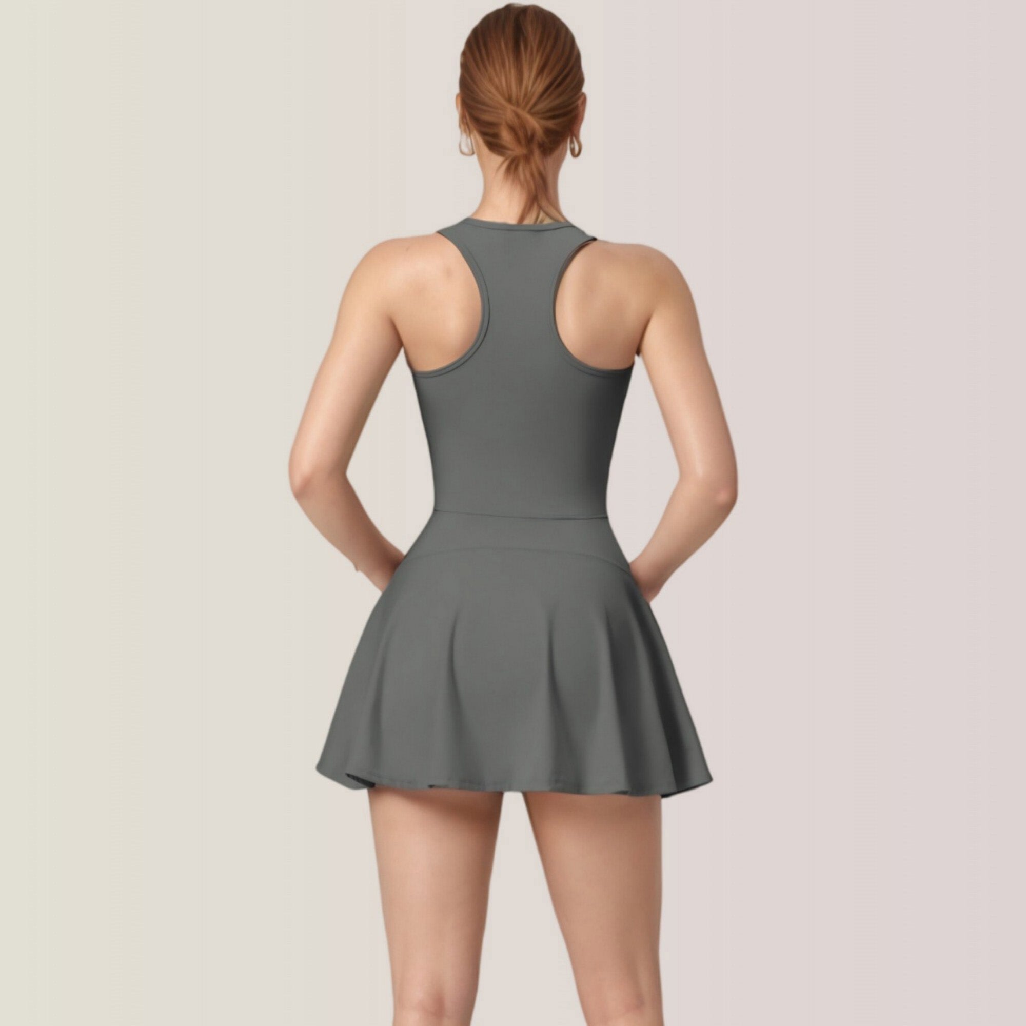 Anna-Kaci Active Women's Activewear Romper with Skirt Overlay and Built-In Shorts Design