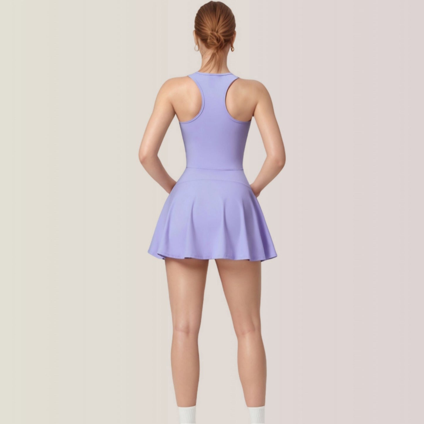 Anna-Kaci Active Women's Activewear Romper with Skirt Overlay and Built-In Shorts Design