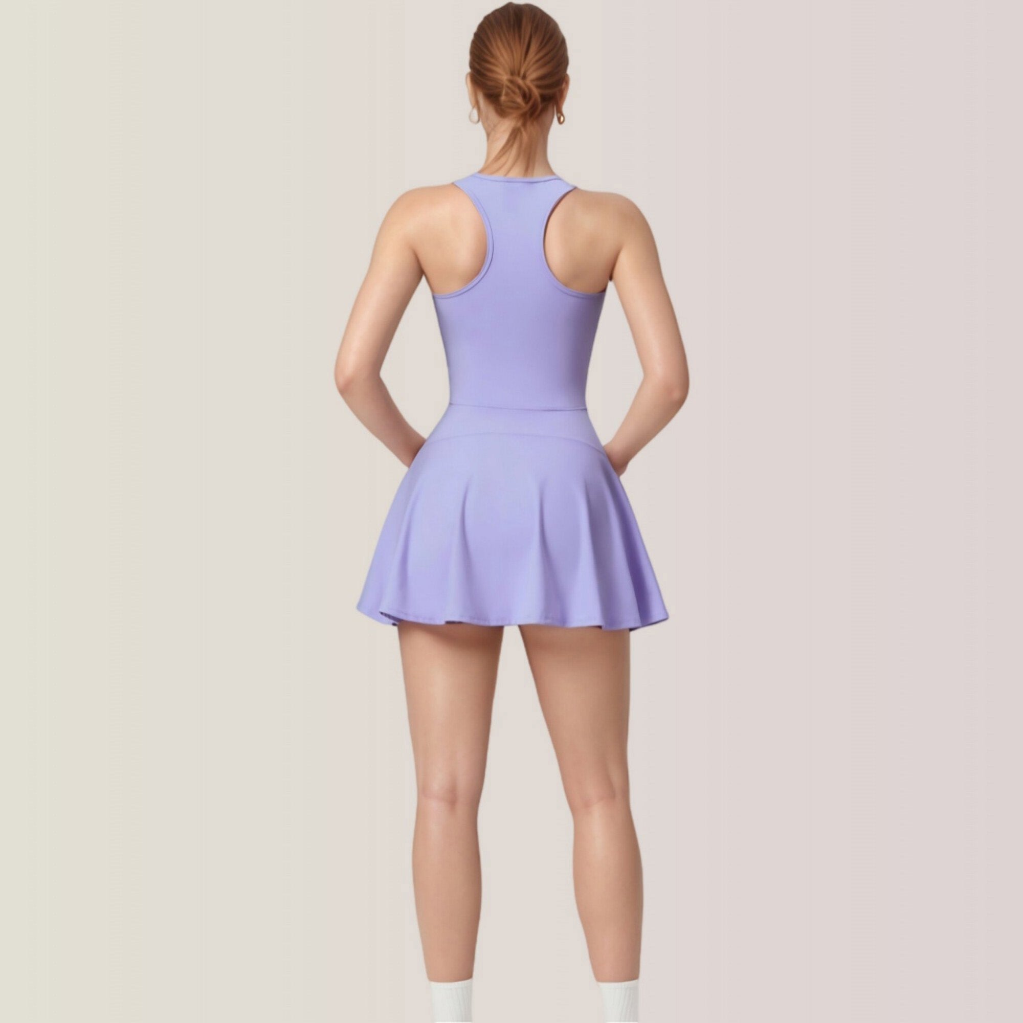 Anna-Kaci Active Women's Activewear Romper with Skirt Overlay and Built-In Shorts Design