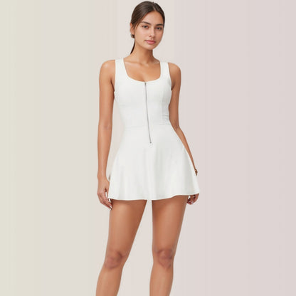 Anna-Kaci Active Women's Activewear Romper with Skirt Overlay and Built-In Shorts Design