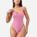 Anna-Kaci Swim Women's One-Piece Swimsuit with Scoop Neck Minimal Strap Detail and High Cut Leg Silhouette