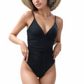 Anna-Kaci Swim Women's One-Piece Swimsuit with Plunging V-Neckline Adjustable Straps and High Cut Leg Design