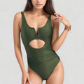 Anna-Kaci Swim Women's One-Piece Swimsuit with V-Wire Neckline and Front Cut-Out Waist Detail