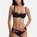 Anna-Kaci Swim Women's Padded Underwire Bikini Set Adjustable Strap Sweetheart Neckline Top and Crossover Waist Bottom