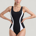 Anna-Kaci Swim Women's One-Piece Swimsuit with Contrast Contour Panels and Scoop Neckline