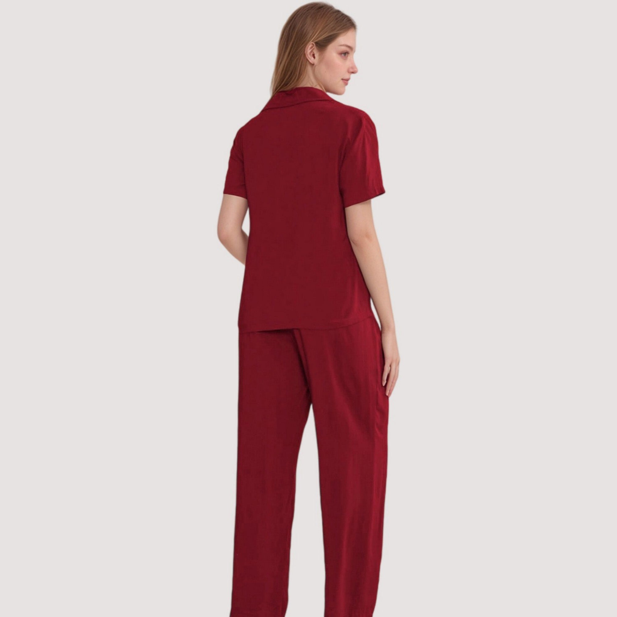 Anna-Kaci Lounge Women's 3-Piece Pajama Set with Bralette Top, Button Down Shirt, and Wide Leg Pants