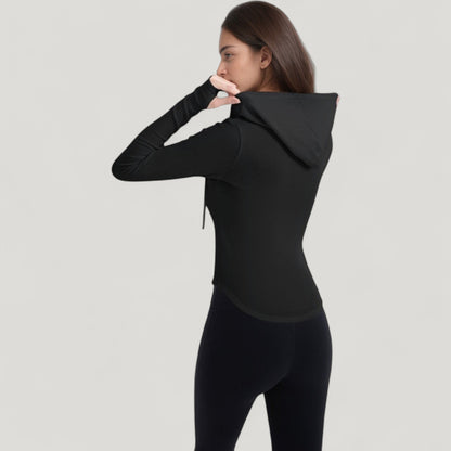 Anna-Kaci Active Women's Long Sleeve Pullover Hoodie Top with Half Zip Front and Thumbhole Cuffs