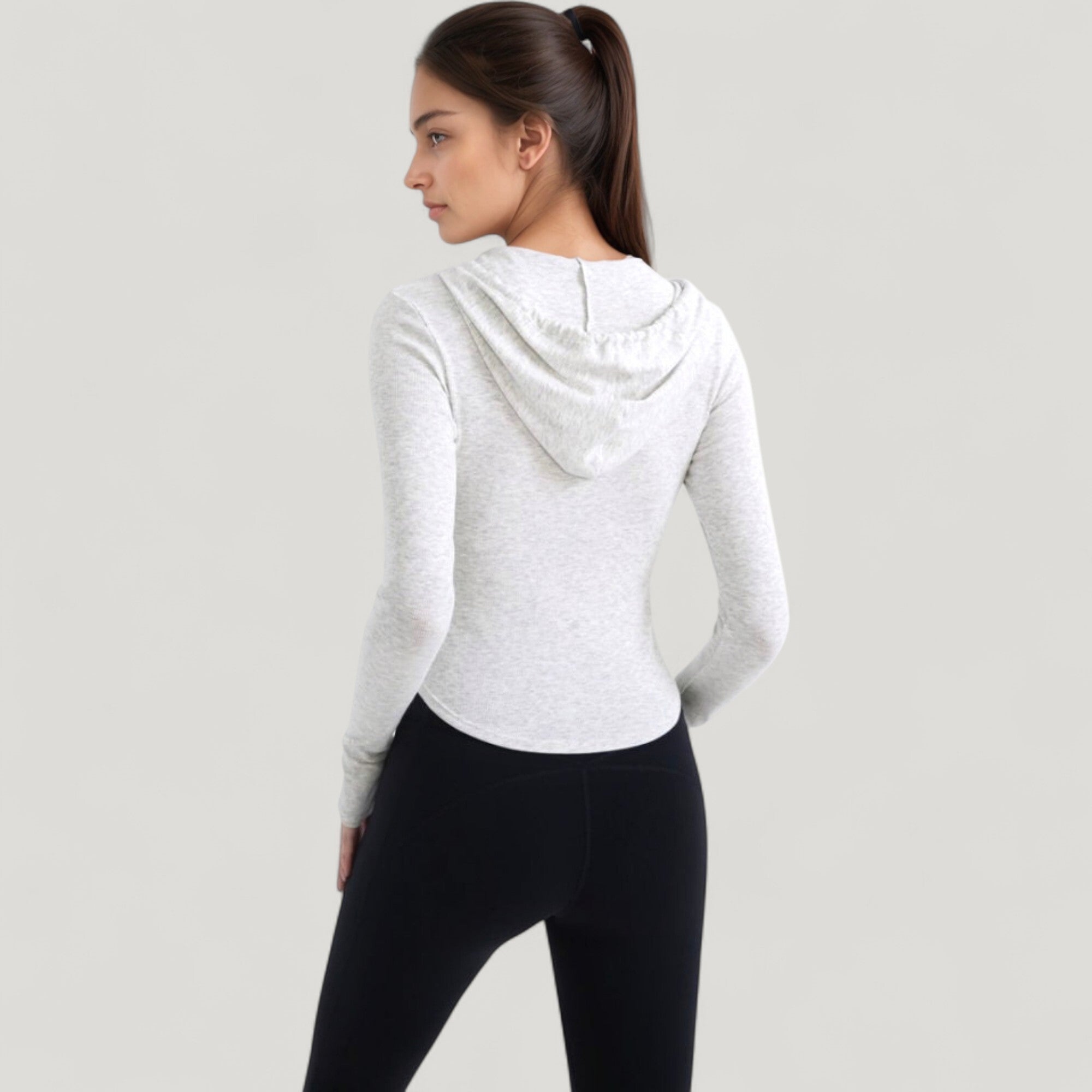 Anna-Kaci Active Women's Long Sleeve Pullover Hoodie Top with Half Zip Front and Thumbhole Cuffs