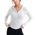 Anna-Kaci Active Women's Long Sleeve Pullover Hoodie Top with Half Zip Front and Thumbhole Cuffs