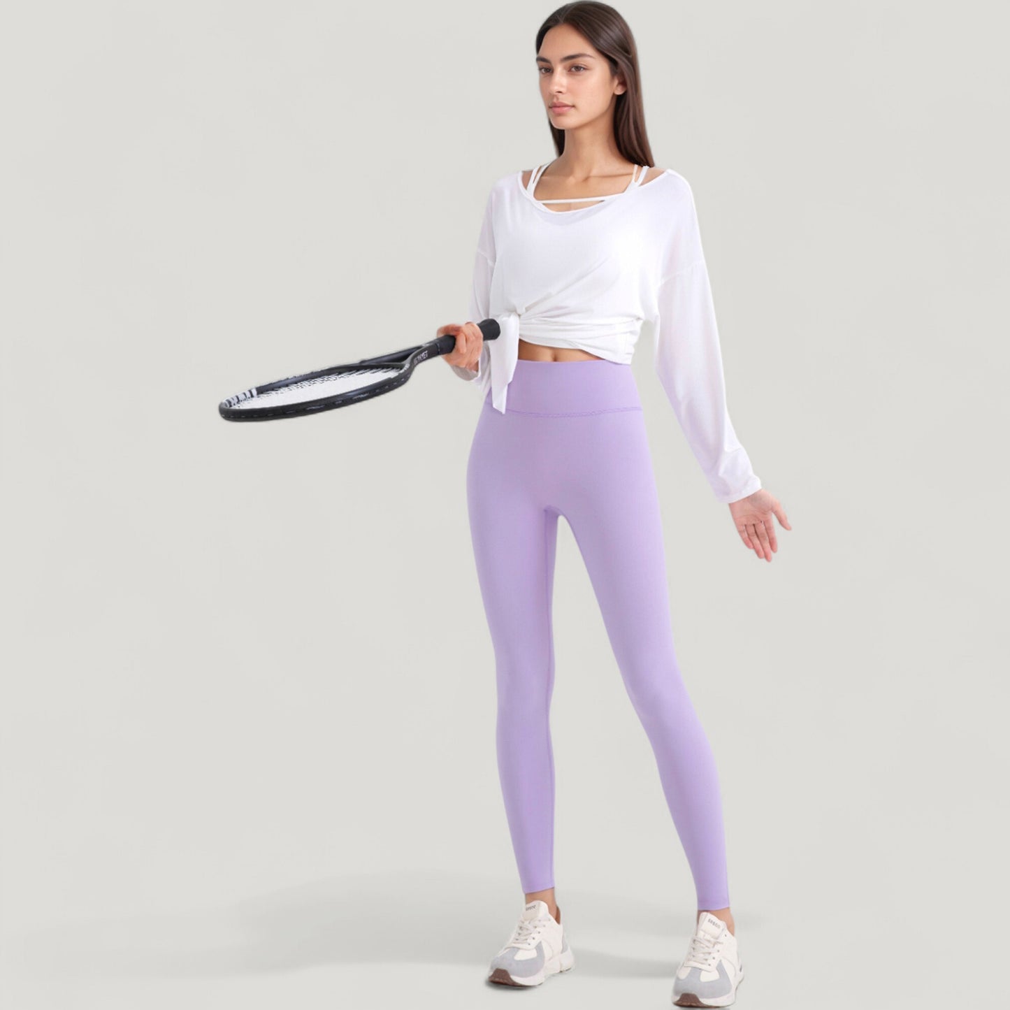 Anna-Kaci Active Women's Long Sleeve Pullover Top with Cutout Scoop Neck and Side Slit Hem