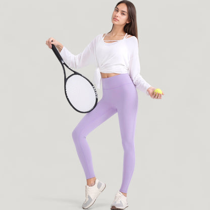 Anna-Kaci Active Women's Long Sleeve Pullover Top with Cutout Scoop Neck and Side Slit Hem