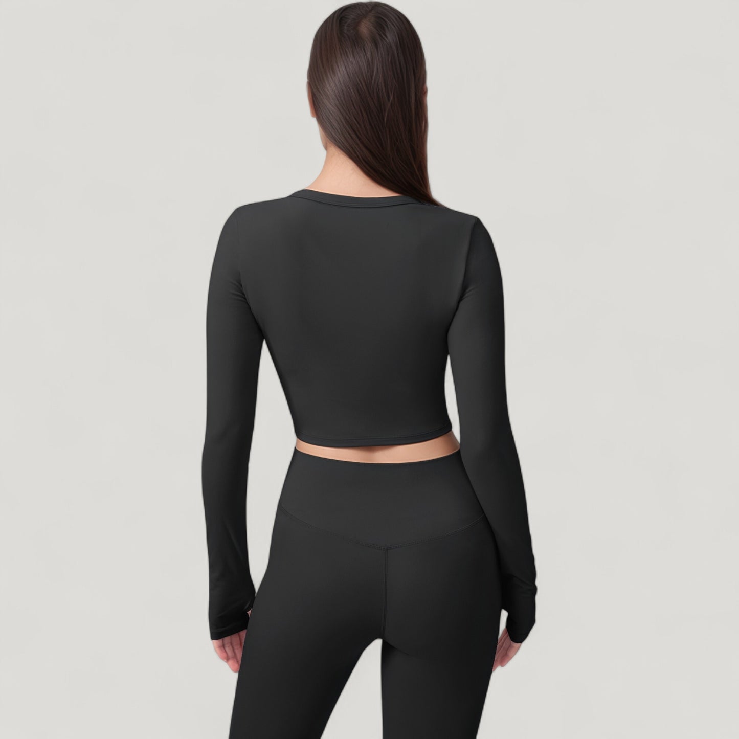 Anna-Kaci Active Women's Long Sleeve Cropped Button Front Top with Fitted Stretch Design