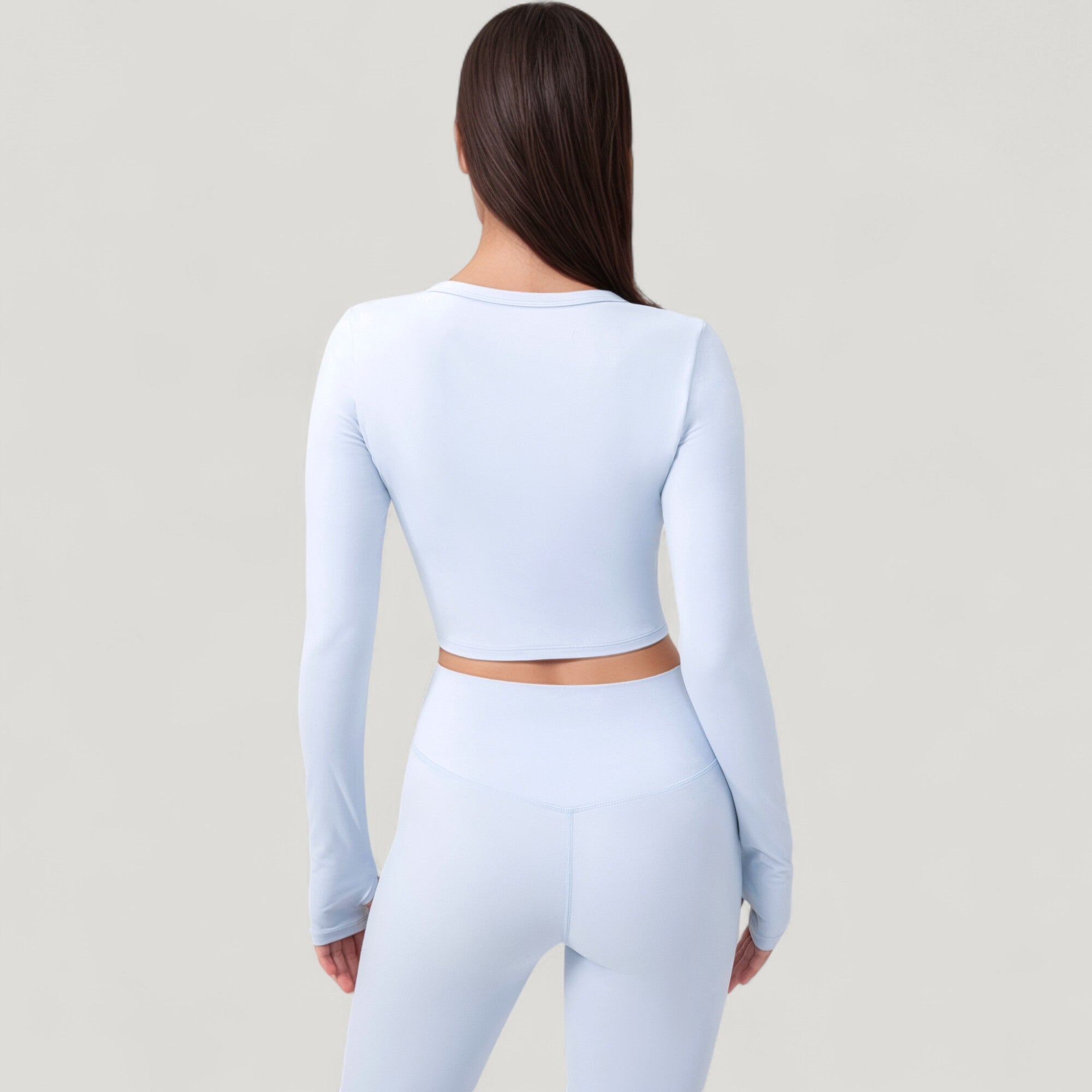 Anna-Kaci Active Women's Long Sleeve Cropped Button Front Top with Fitted Stretch Design