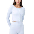 Anna-Kaci Active Women's Long Sleeve Cropped Button Front Top with Fitted Stretch Design