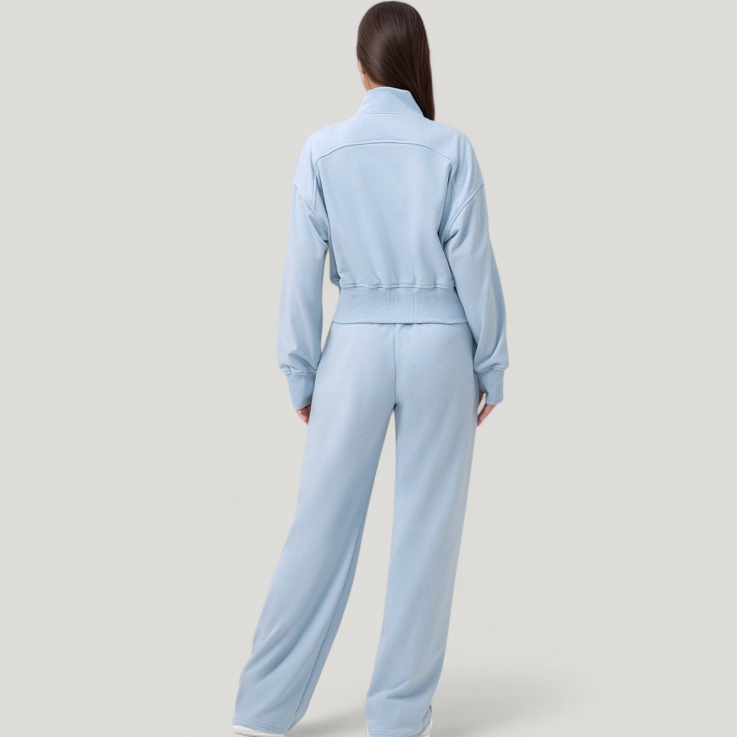 Anna-Kaci Active Women's Cropped Zip-Up Jacket with High Collar and Long Sleeves