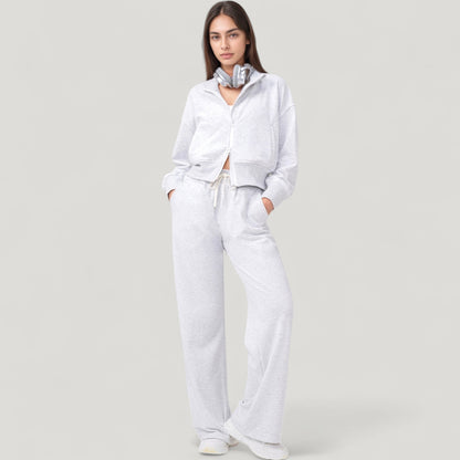 Anna-Kaci Active Women's Cropped Zip-Up Jacket with High Collar and Long Sleeves