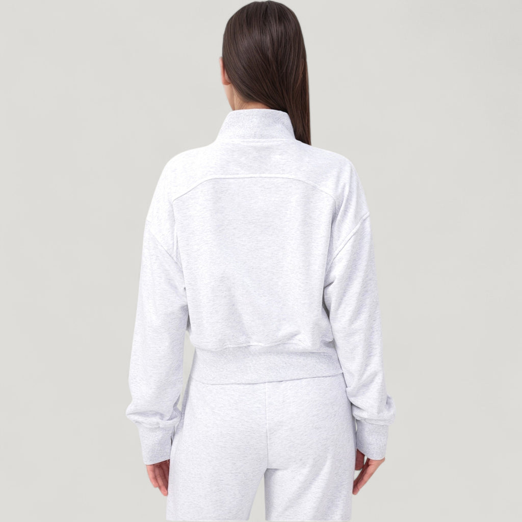 Anna-Kaci Active Women's Cropped Zip-Up Jacket with High Collar and Long Sleeves
