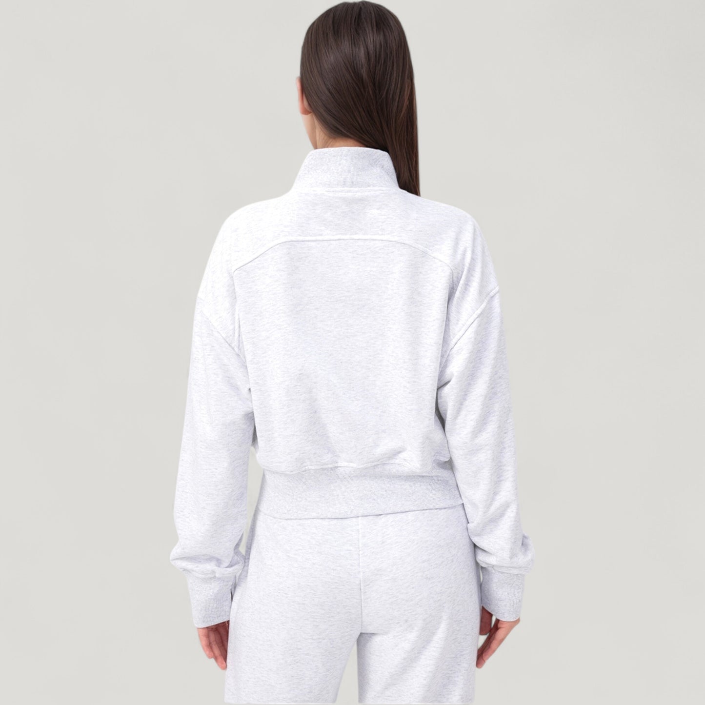 Anna-Kaci Active Women's Cropped Zip-Up Jacket with High Collar and Long Sleeves