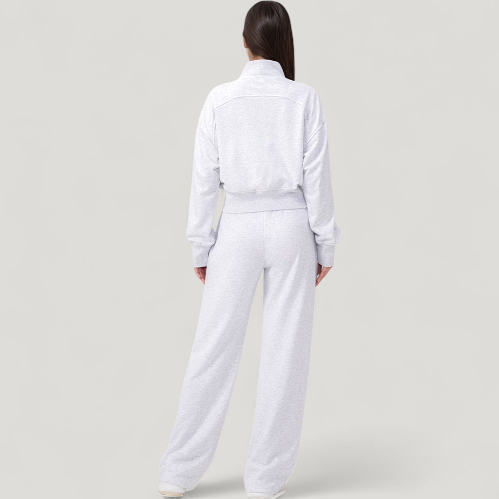Anna-Kaci Active Women's Cropped Zip-Up Jacket with High Collar and Long Sleeves