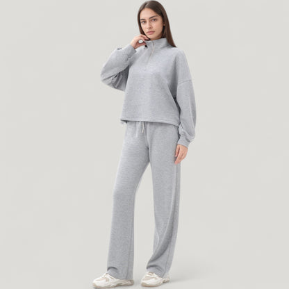 Anna-Kaci Active Women's Long Sleeve Half Zip Pullover Top with High Collar and Relaxed Fit