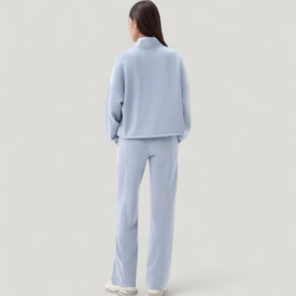 Anna-Kaci Active Women's Long Sleeve Half Zip Pullover Top with High Collar and Relaxed Fit