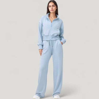 Anna-Kaci Active Women's Wide Leg Lounge Pants with Elastic Waistband and Adjustable Drawstring Closure