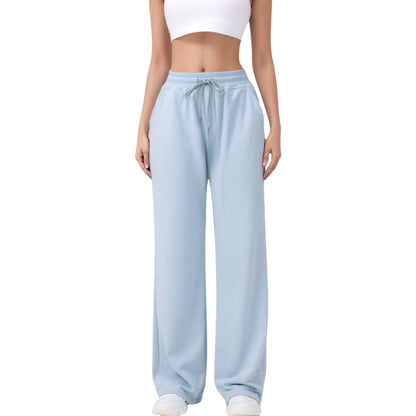 Anna-Kaci Active Women's Wide Leg Lounge Pants with Elastic Waistband and Adjustable Drawstring Closure