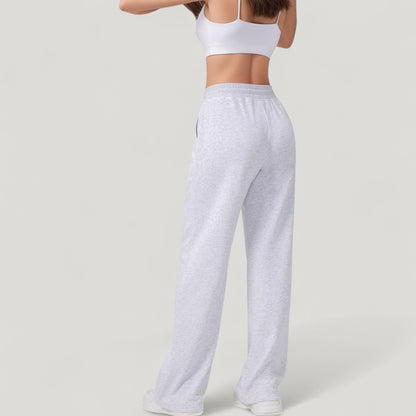 Anna-Kaci Active Women's Wide Leg Lounge Pants with Elastic Waistband and Adjustable Drawstring Closure