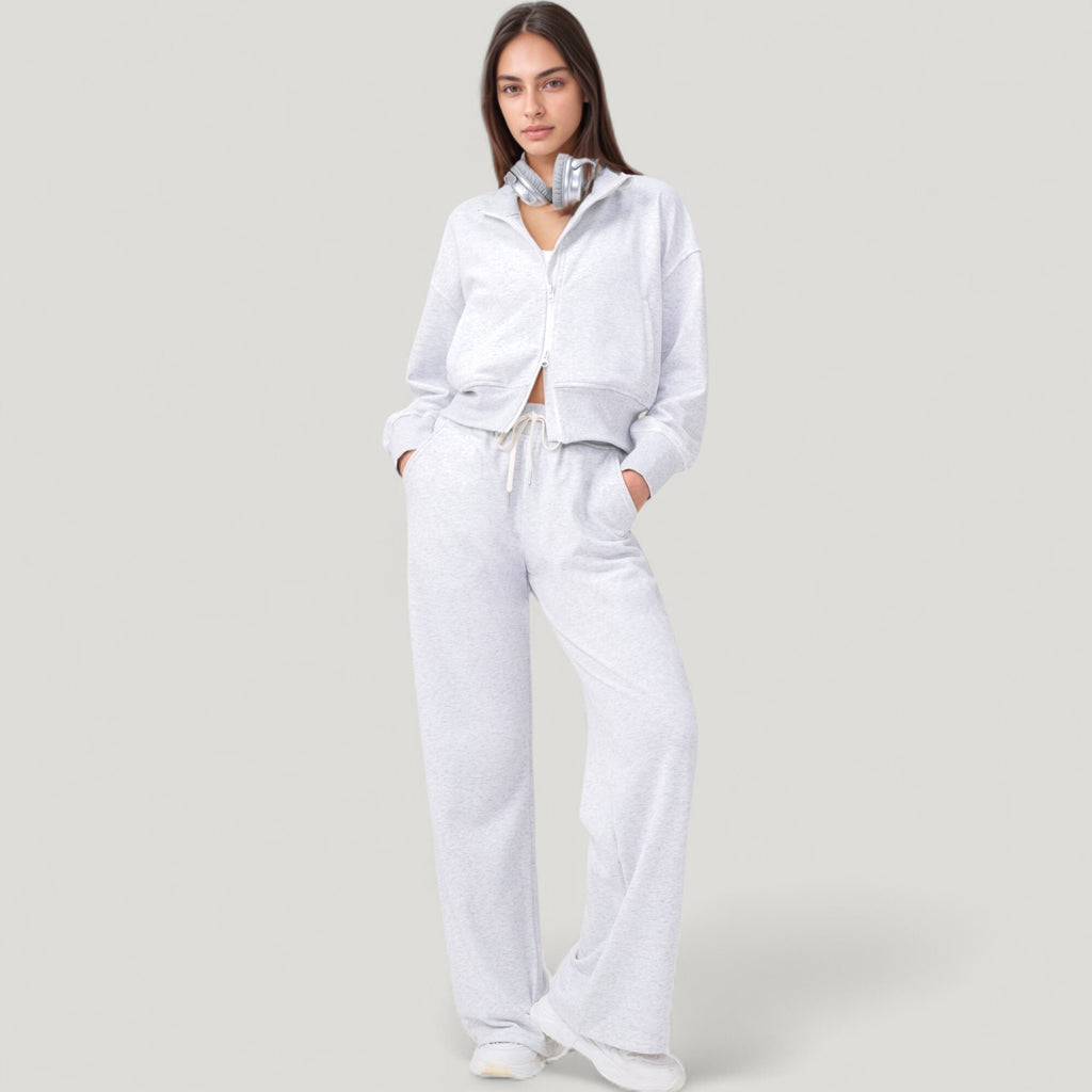 Anna-Kaci Active Women's Wide Leg Lounge Pants with Elastic Waistband and Adjustable Drawstring Closure
