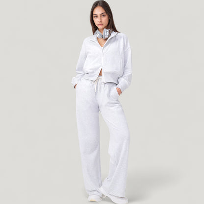 Anna-Kaci Active Women's Wide Leg Lounge Pants with Elastic Waistband and Adjustable Drawstring Closure
