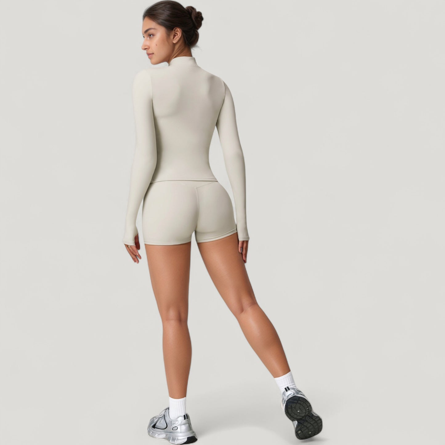 Anna-Kaci Active Women's Long Sleeve Zip-Up Athletic Jacket with Thumbholes and High Neckline