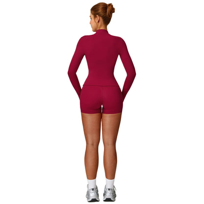 Anna-Kaci Active Women's Long Sleeve Zip-Up Athletic Jacket with Thumbholes and High Neckline