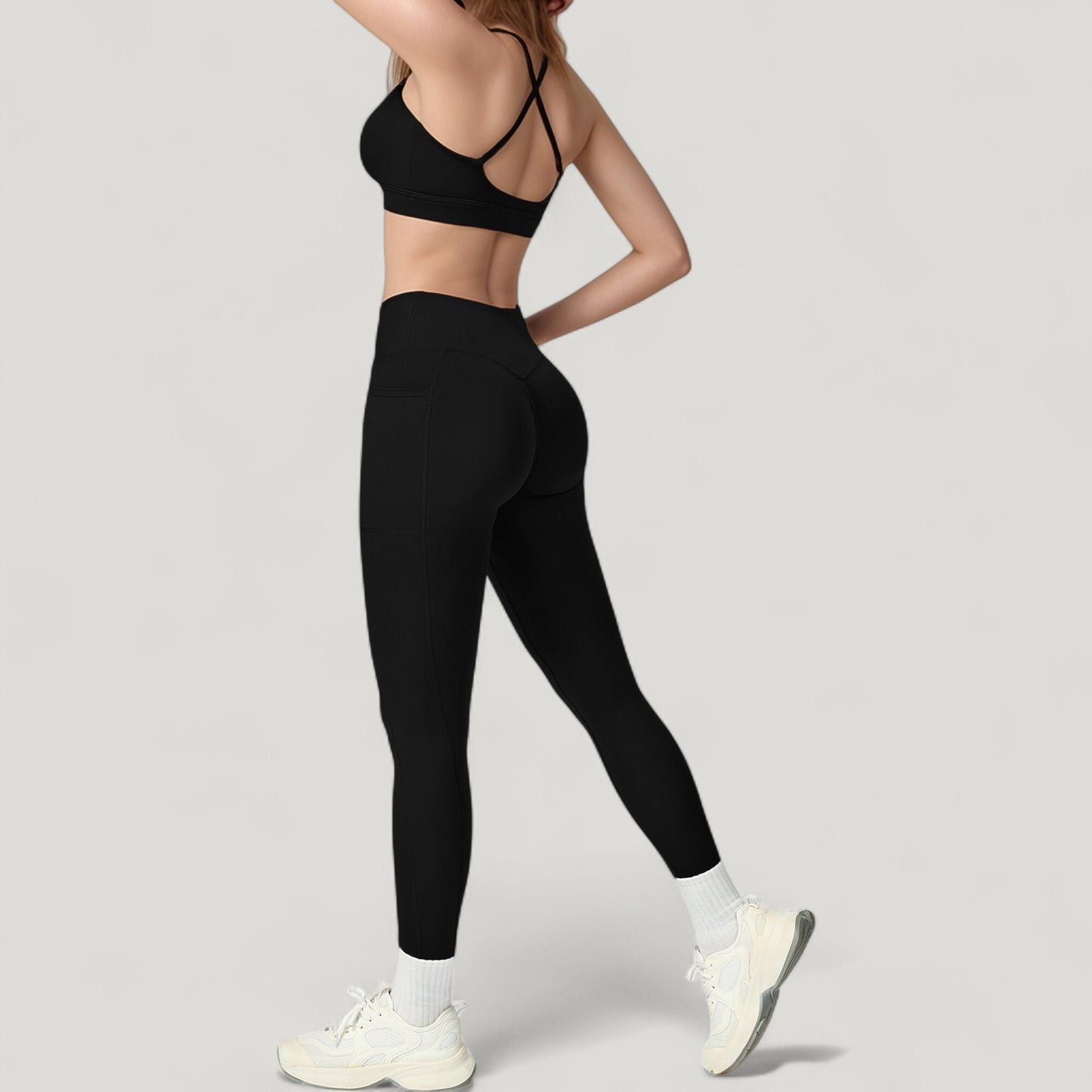 Anna-Kaci Active Women's High Waist Crossover Lounge Leggings with Full Length Slim Fit and Flattering Waistband
