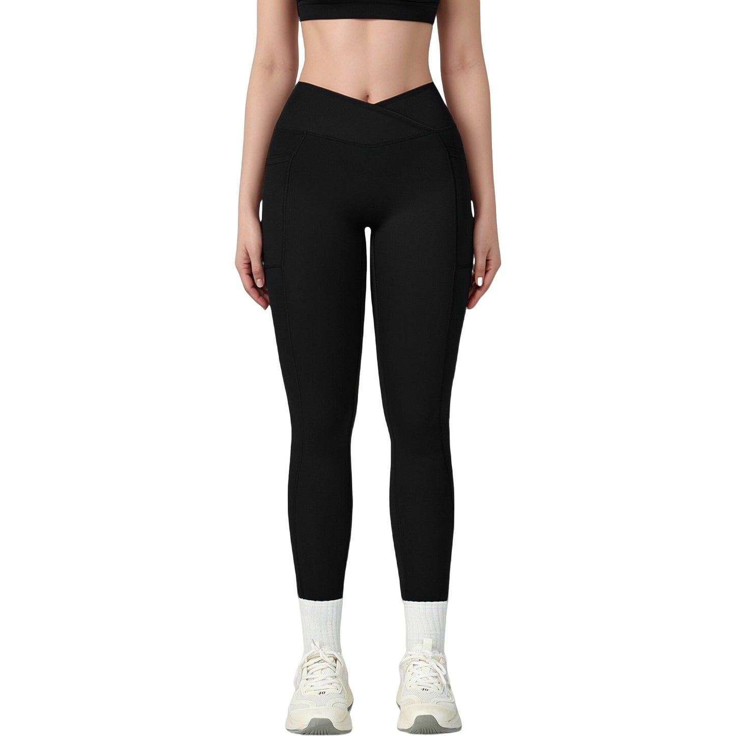 Anna-Kaci Active Women's High Waist Crossover Lounge Leggings with Full Length Slim Fit and Flattering Waistband