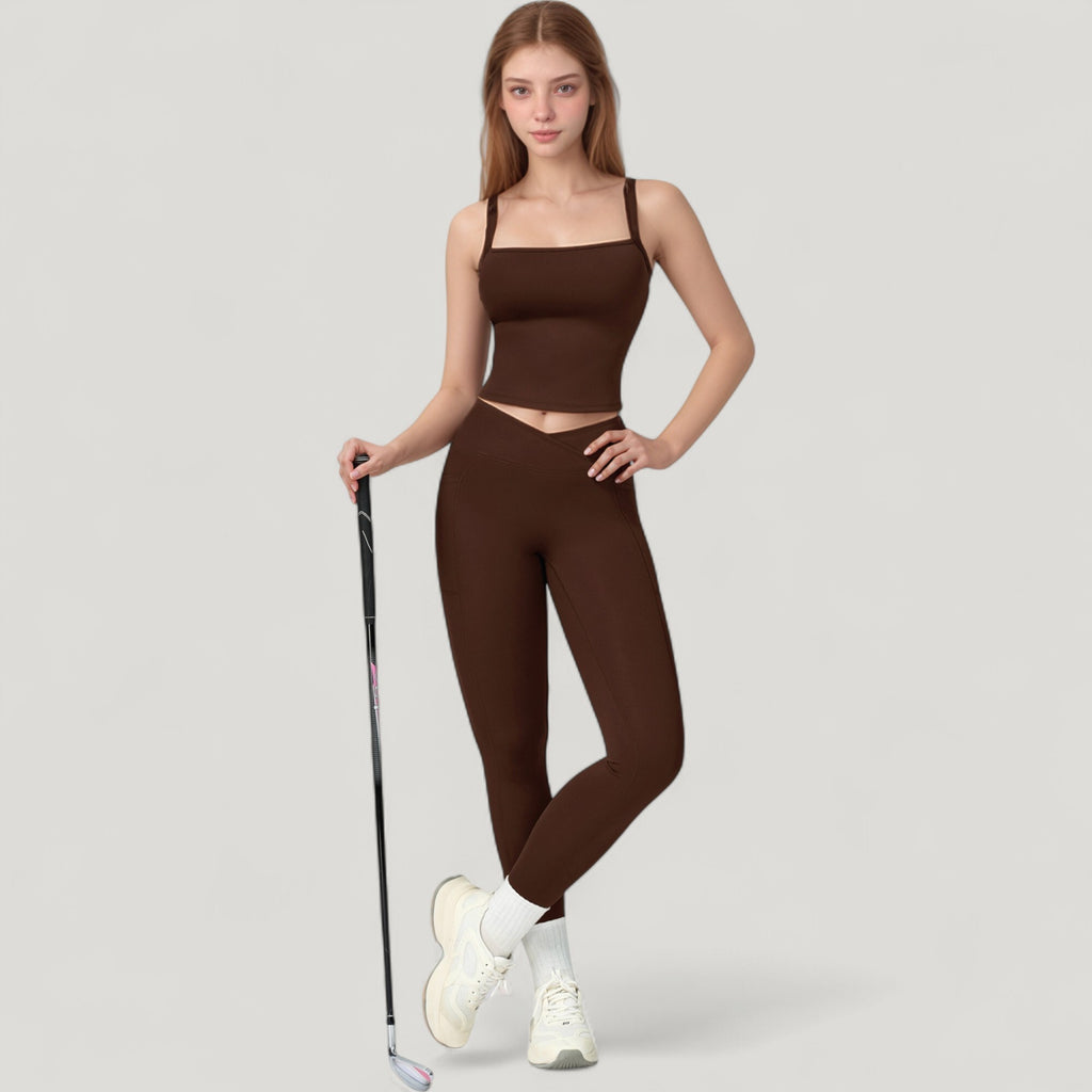 Anna-Kaci Active Women's High Waist Crossover Lounge Leggings with Full Length Slim Fit and Flattering Waistband