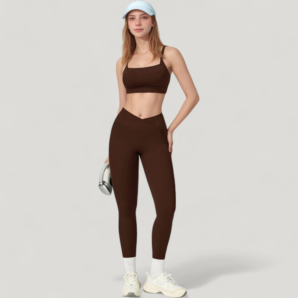 Anna-Kaci Active Women's High Waist Crossover Lounge Leggings with Full Length Slim Fit and Flattering Waistband