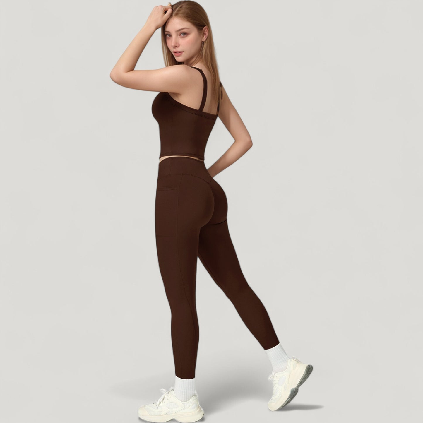 Anna-Kaci Active Women's High Waist Crossover Lounge Leggings with Full Length Slim Fit and Flattering Waistband