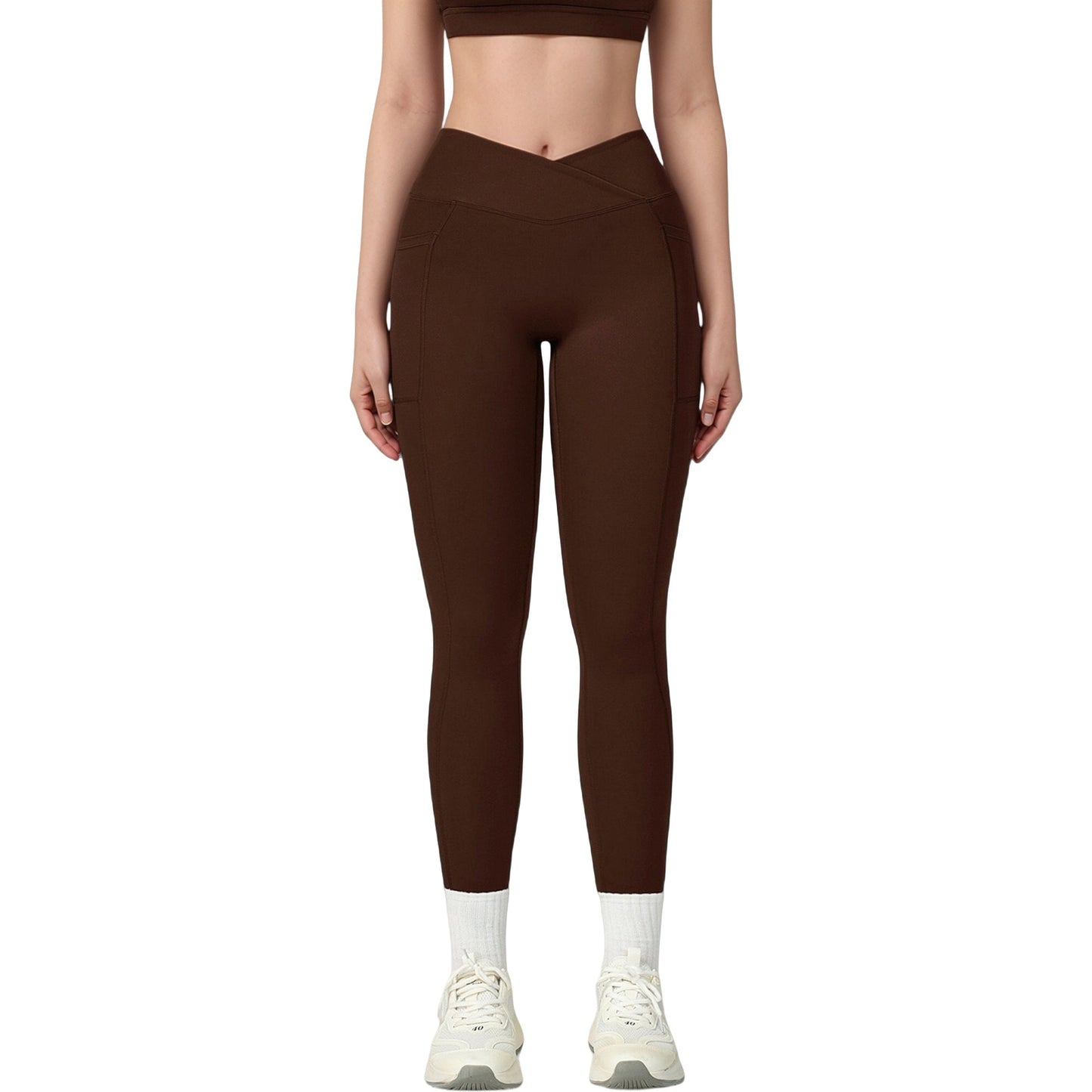 Anna-Kaci Active Women's High Waist Crossover Lounge Leggings with Full Length Slim Fit and Flattering Waistband