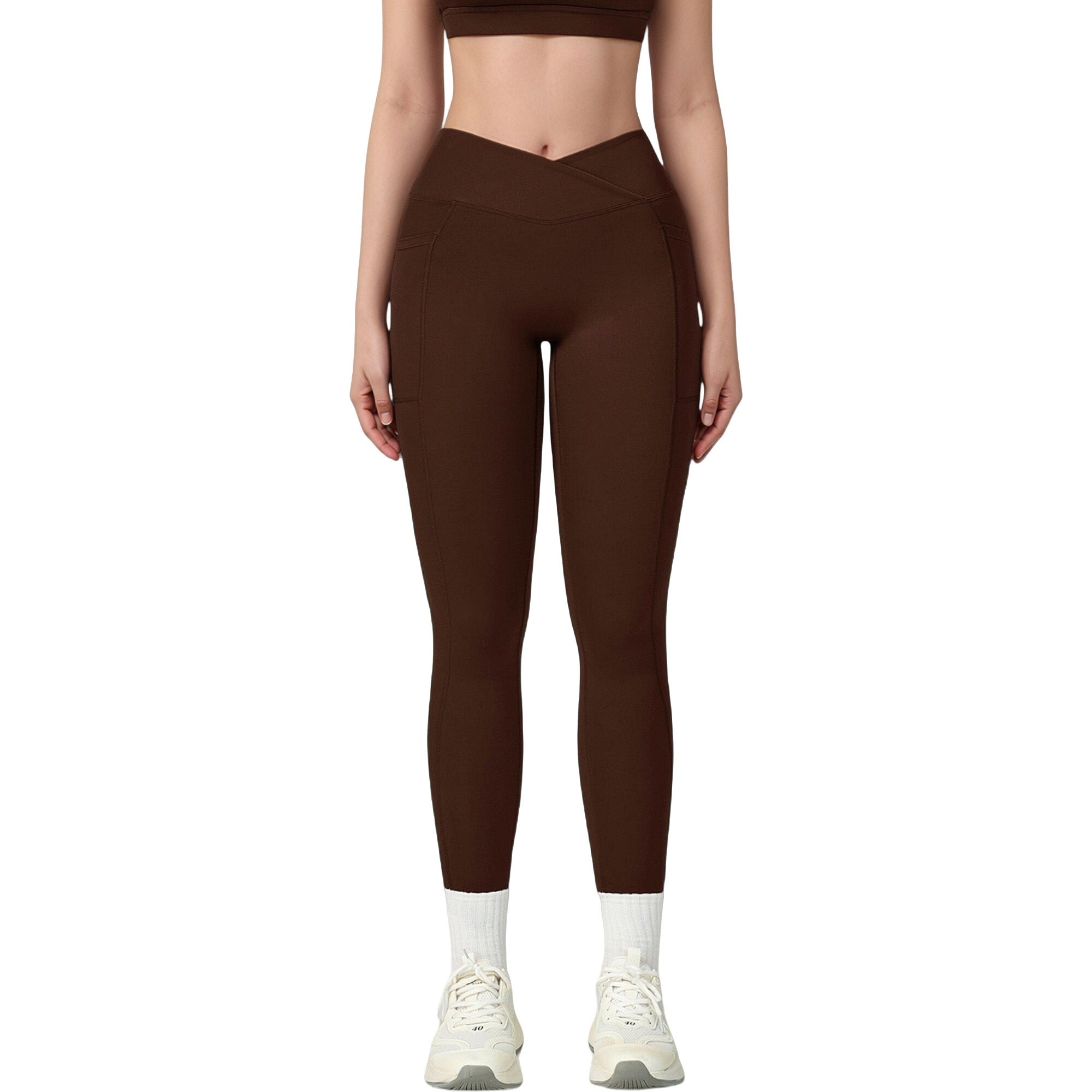 Anna-Kaci Active Women's High Waist Crossover Lounge Leggings with Full Length Slim Fit and Flattering Waistband