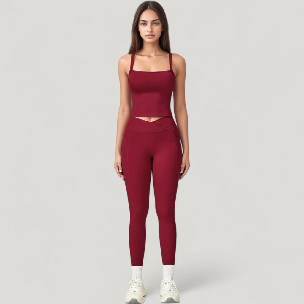 Anna-Kaci Active Women's High Waist Crossover Lounge Leggings with Full Length Slim Fit and Flattering Waistband