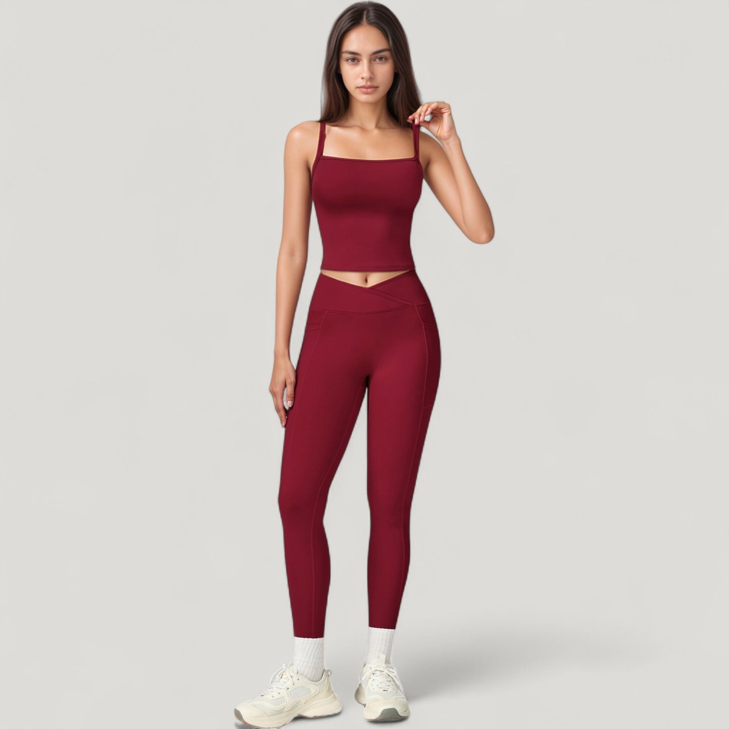 Anna-Kaci Active Women's High Waist Crossover Lounge Leggings with Full Length Slim Fit and Flattering Waistband