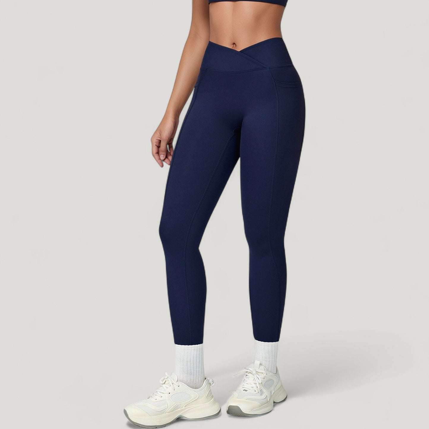 Anna-Kaci Active Women's High Waist Crossover Lounge Leggings with Full Length Slim Fit and Flattering Waistband