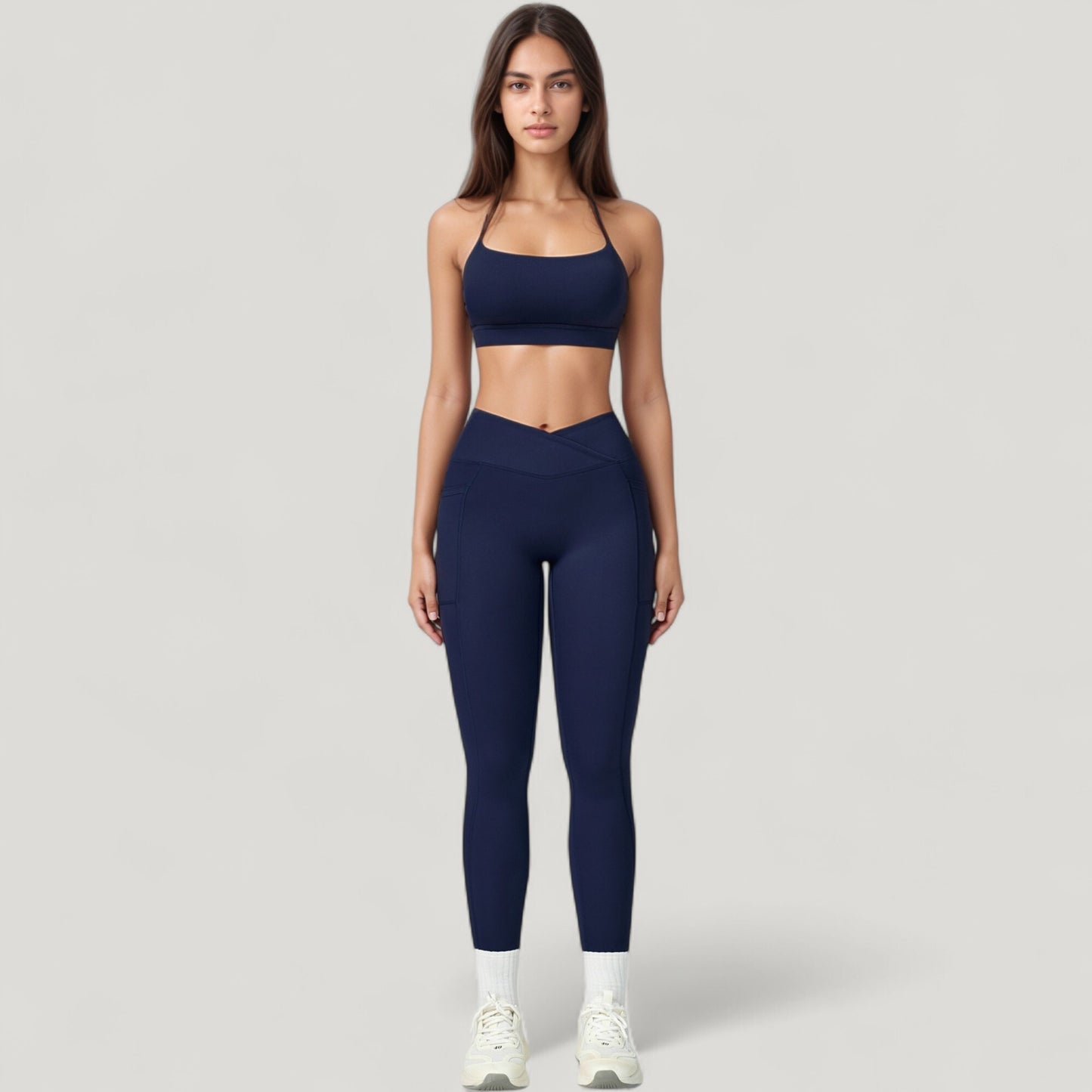 Anna-Kaci Active Women's High Waist Crossover Lounge Leggings with Full Length Slim Fit and Flattering Waistband