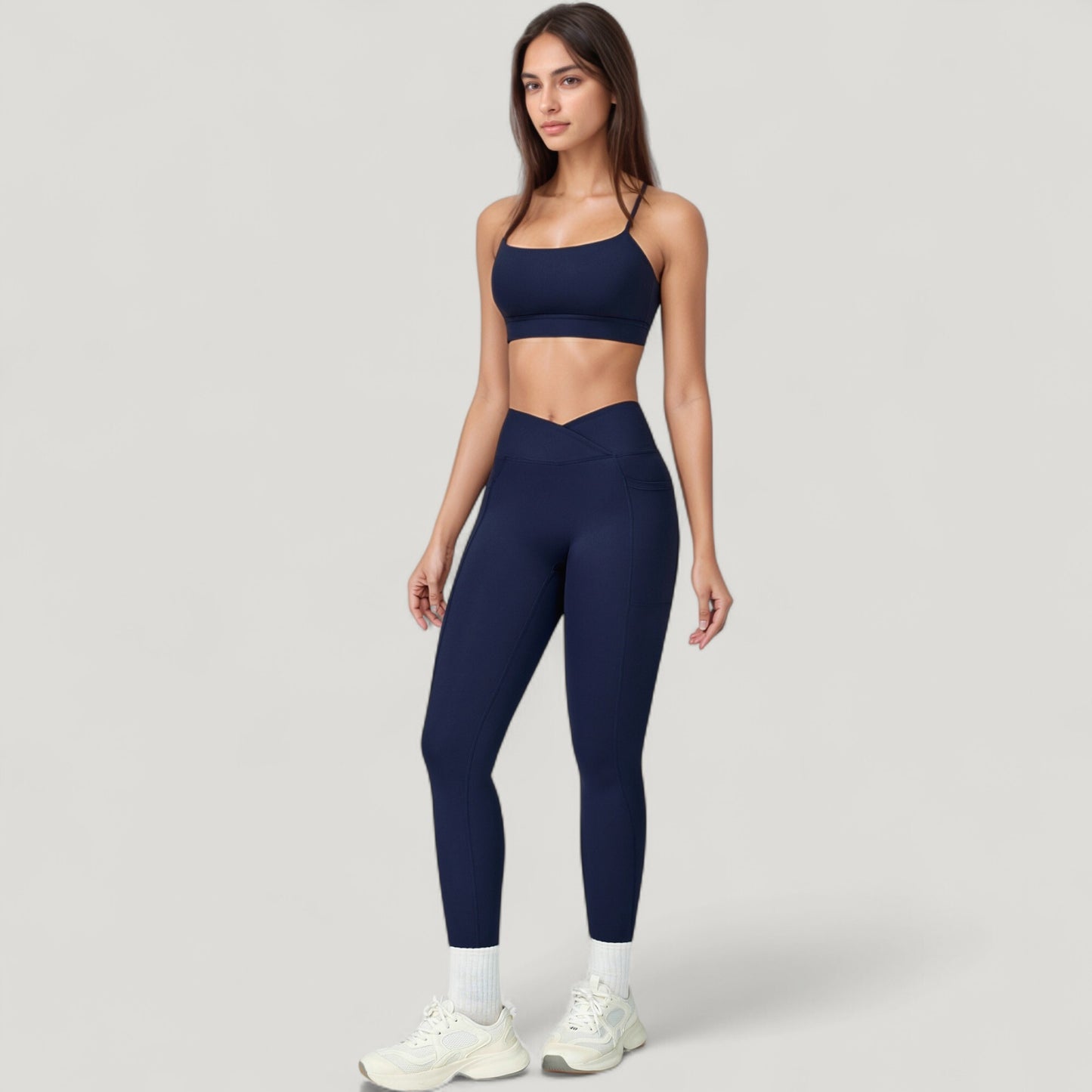 Anna-Kaci Active Women's High Waist Crossover Lounge Leggings with Full Length Slim Fit and Flattering Waistband