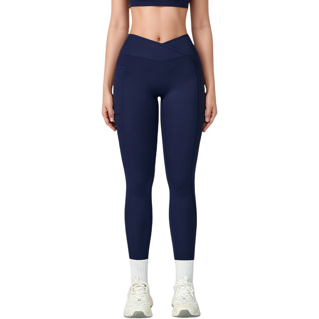 Anna-Kaci Active Women's High Waist Crossover Lounge Leggings with Full Length Slim Fit and Flattering Waistband