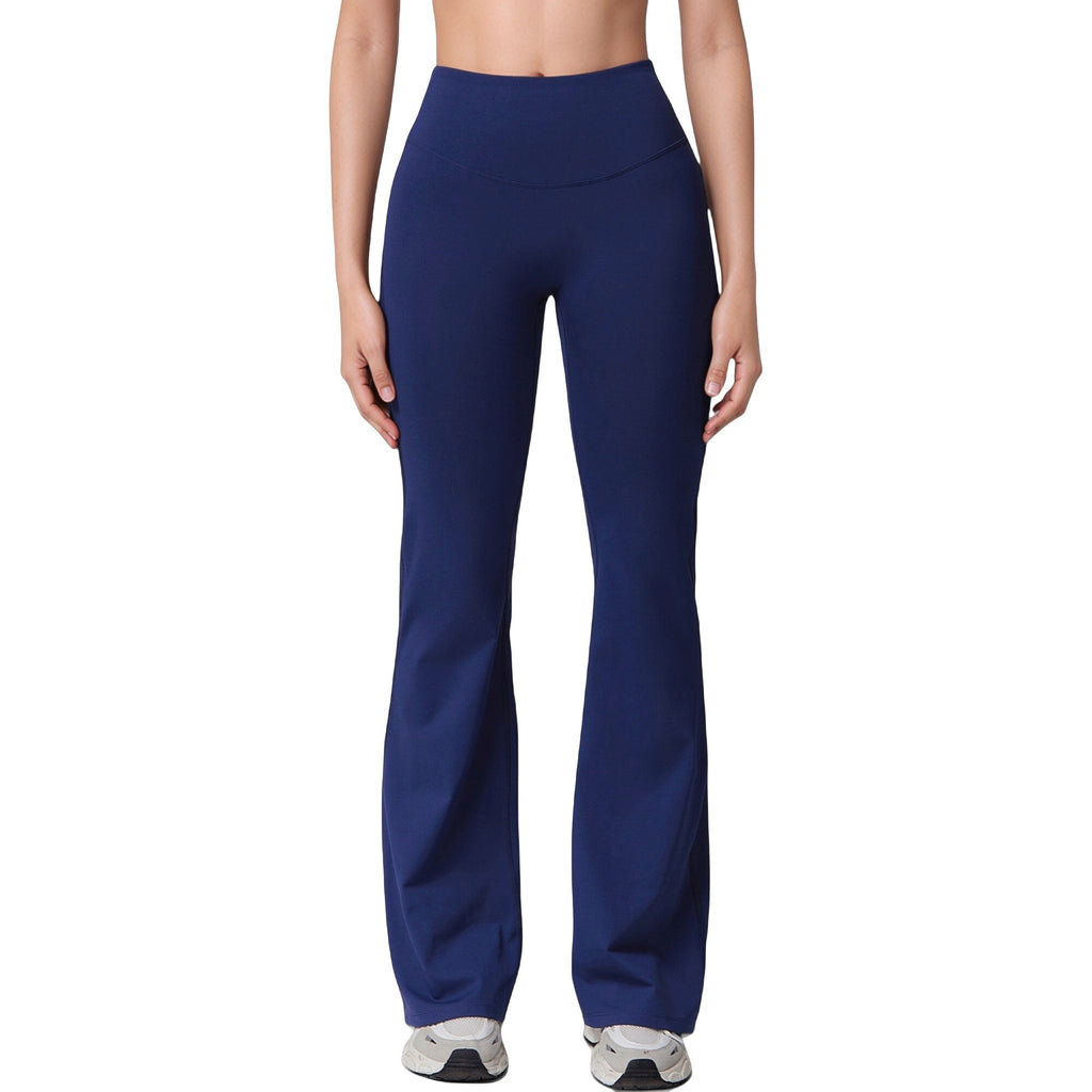 Anna-Kaci Active Women's High Waist Flare Lounge Pants with Smooth Woven Fabric and Fitted Contoured Silhouette