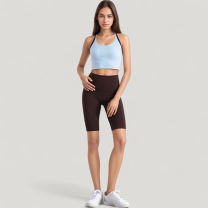 Anna-Kaci Active Women's Scoop Neck Racerback Sports Bra with Contrast Trim