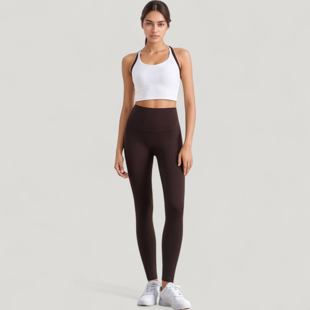 Anna-Kaci Active Women's Scoop Neck Racerback Sports Bra with Contrast Trim
