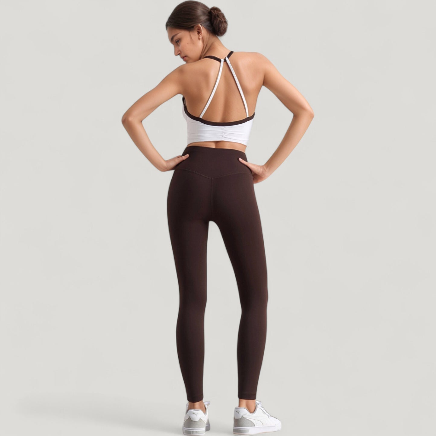 Anna-Kaci Active Women's Scoop Neck Racerback Sports Bra with Contrast Trim
